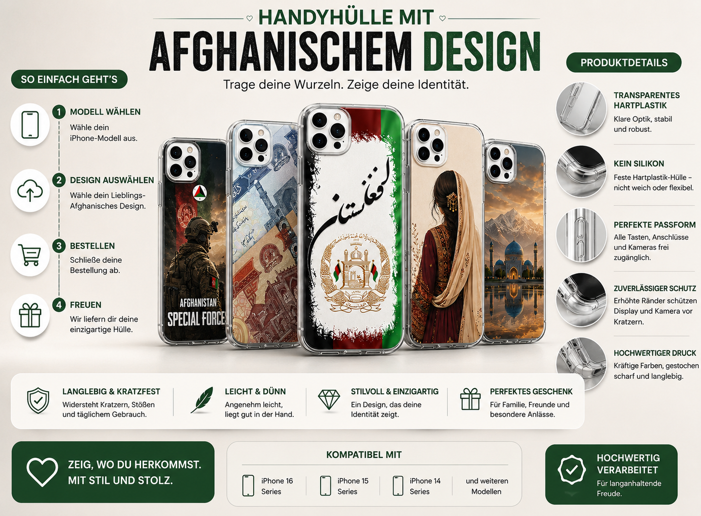 iPhone Handyhülle mit afghanischen Motiven