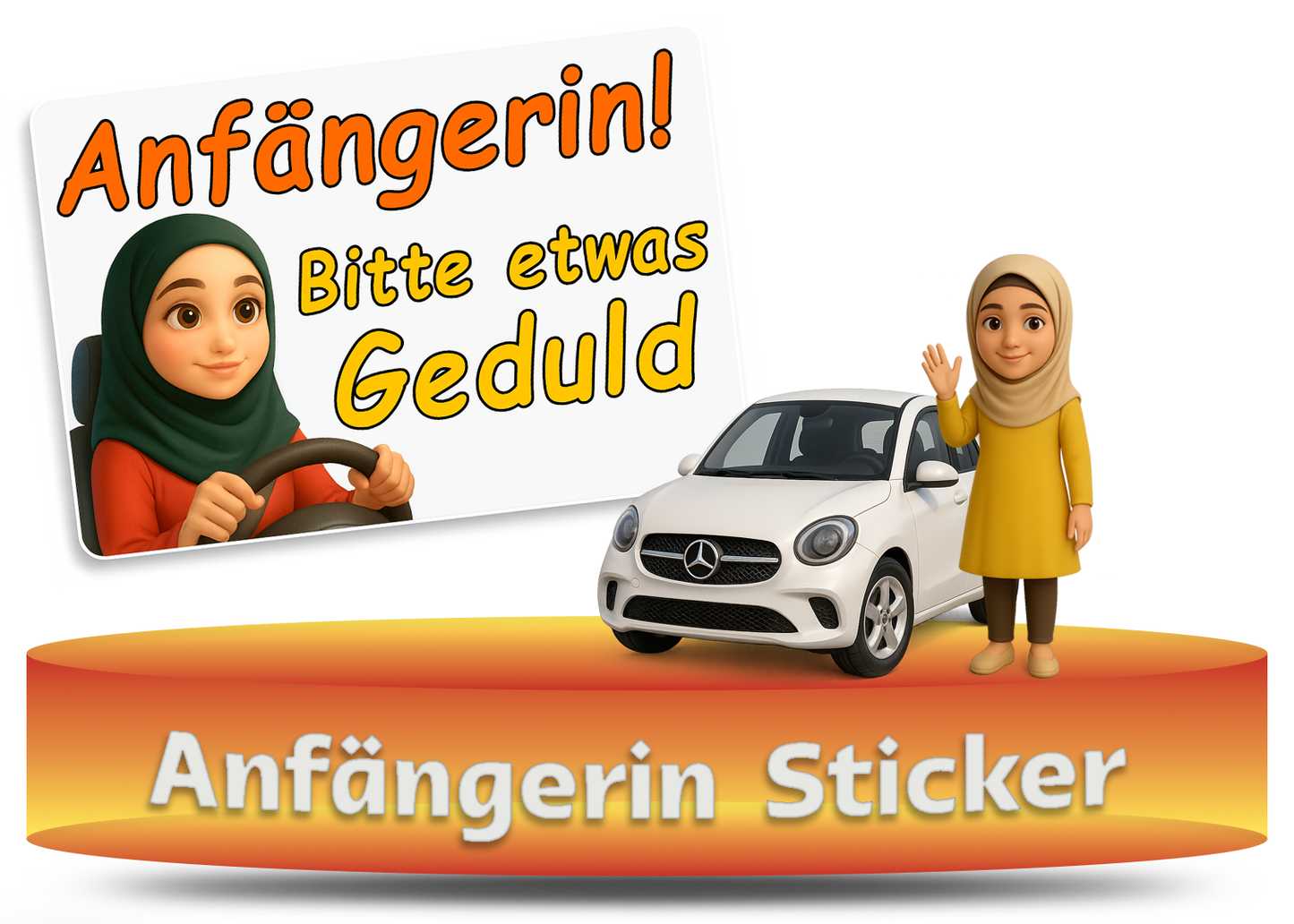 Anfängerin Magnet Aufkleber – 10×15 cm