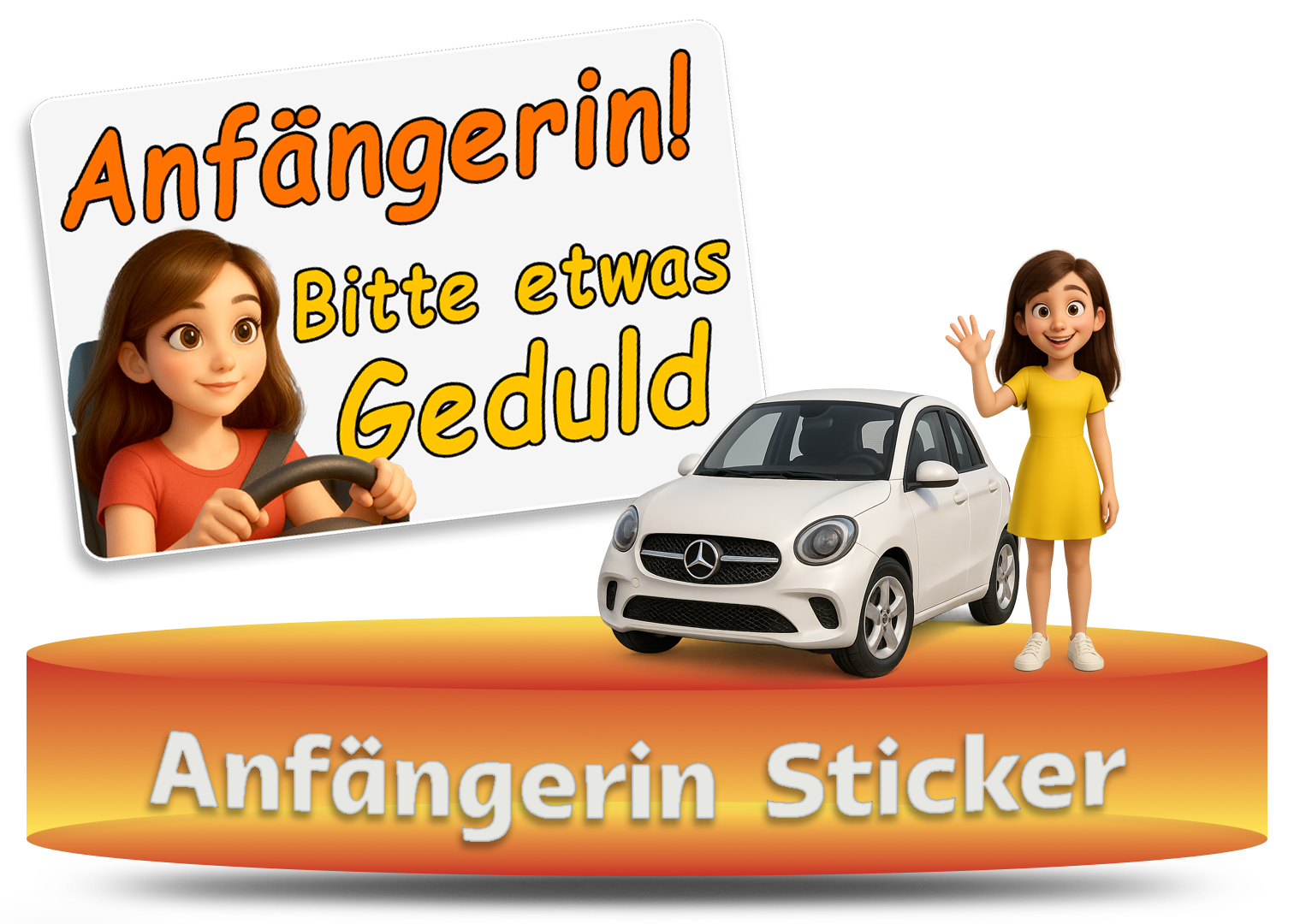 Anfängerin Magnet Aufkleber – 10×15 cm – Galinor