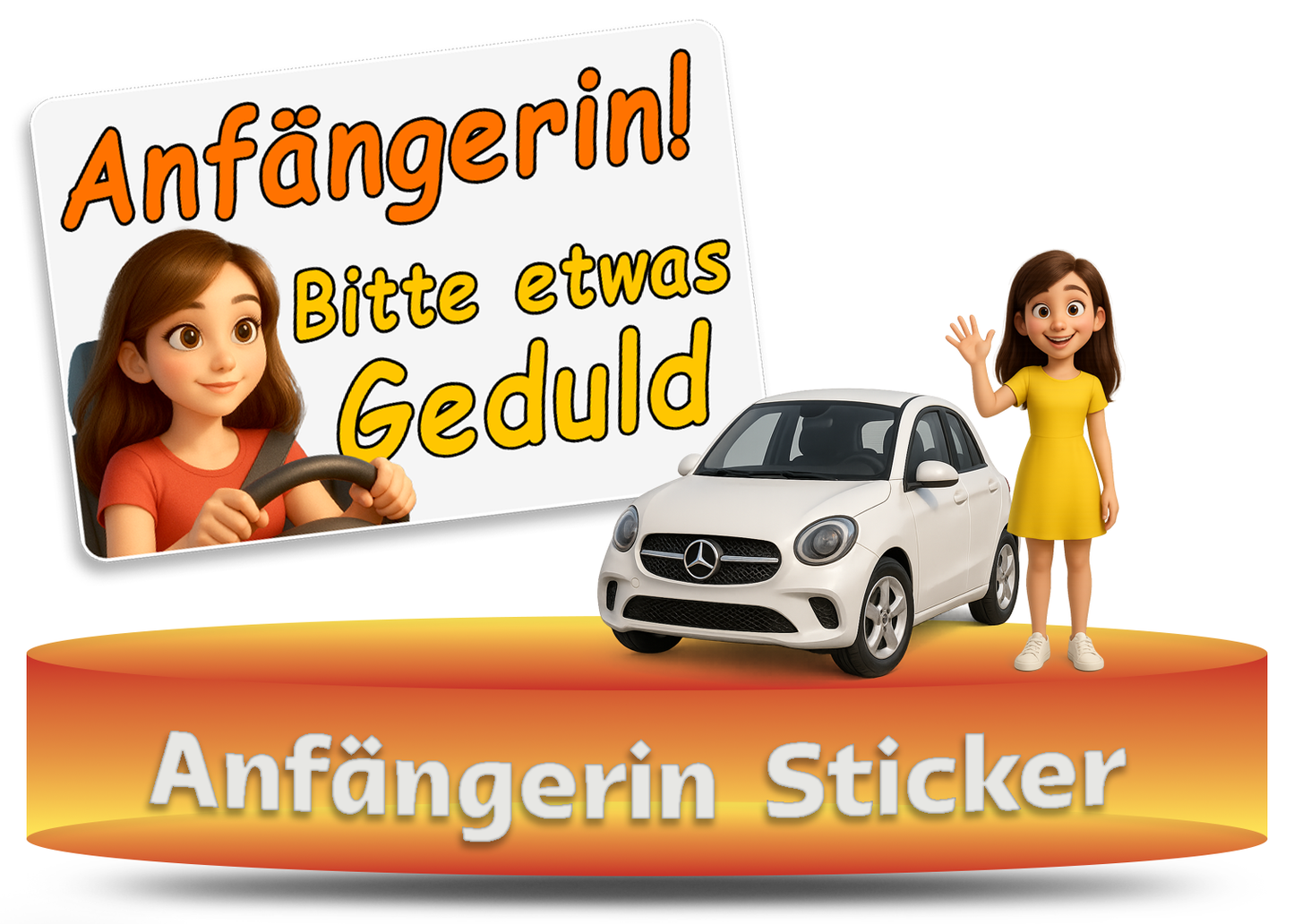 Anfängerin Magnet Aufkleber – 10×15 cm