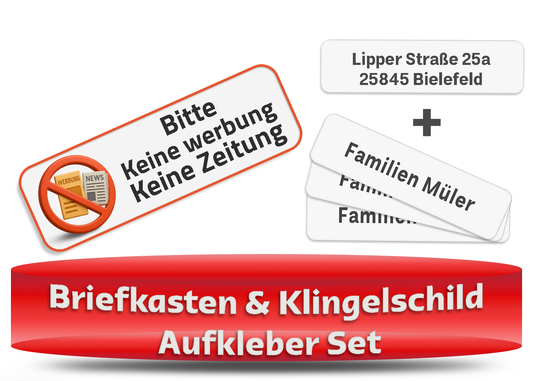 Briefkasten & Klingelschild Aufkleber Set