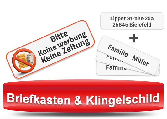Briefkasten & Klingelschild Aufkleber Set