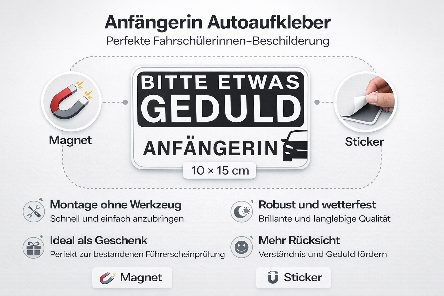 Anfängerin Autoaufkleber