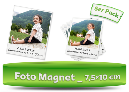 Fotomagnet 7,5×10 cm – 5er Pack