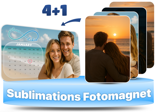 5er-Set Personalisierte Sublimations-Foto Magnete (4+1 Special)